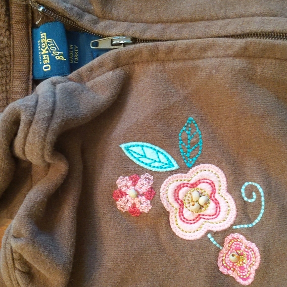 Oshkosh B'Gosh Girls Embroidered Hooded Sweatshirt Size 5 - Picture 3 of 6